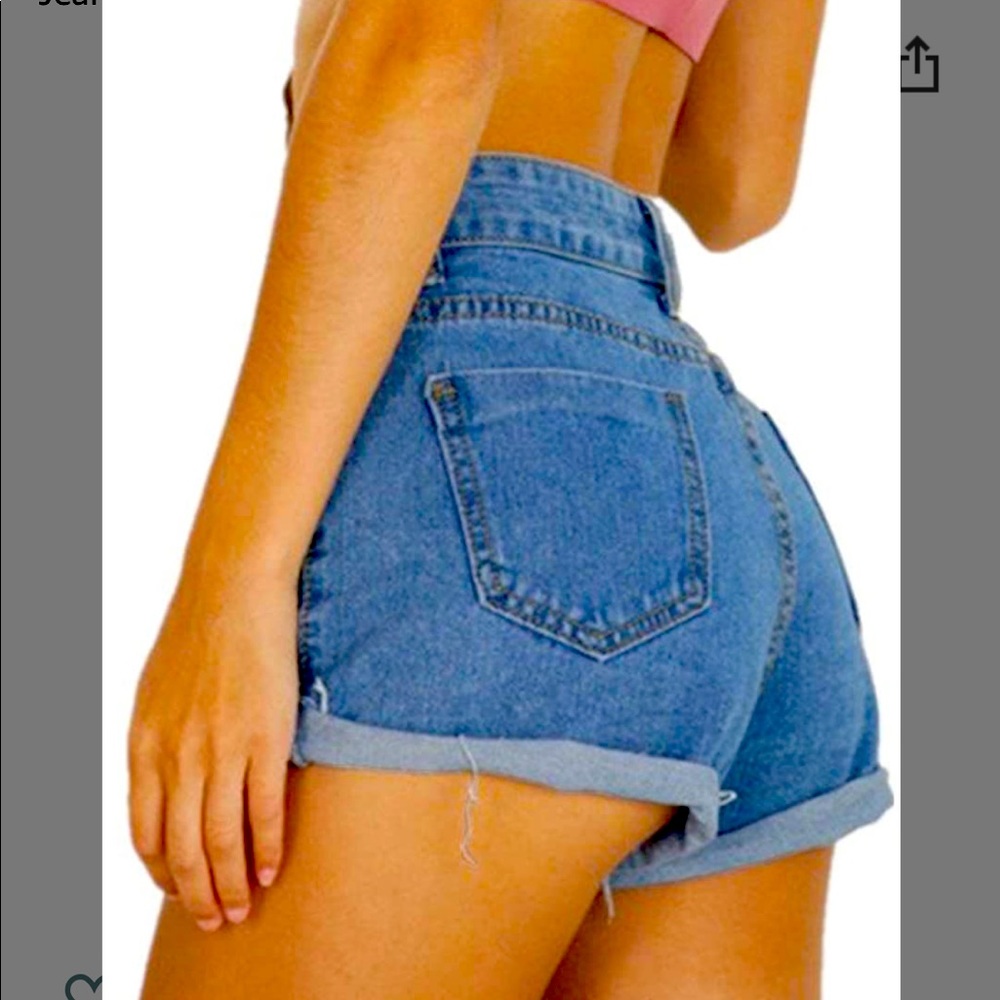 High waisted jean shorts